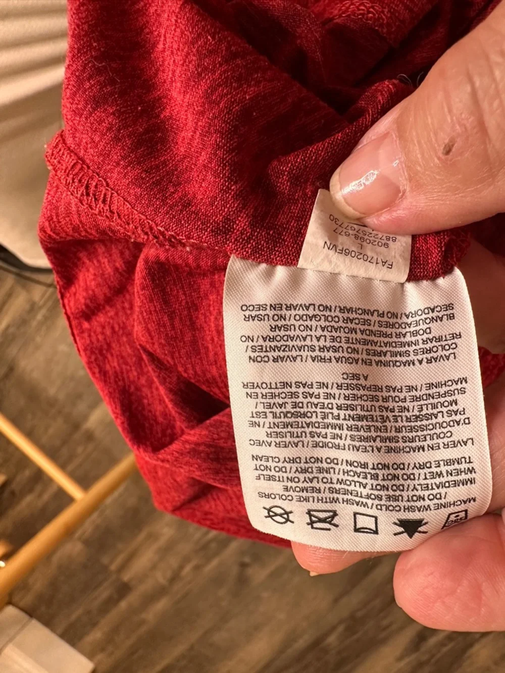 Nike Red Heathered Hooded Long Sleeve Top dry fit - Picture 10 of 10